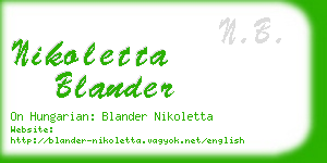 nikoletta blander business card